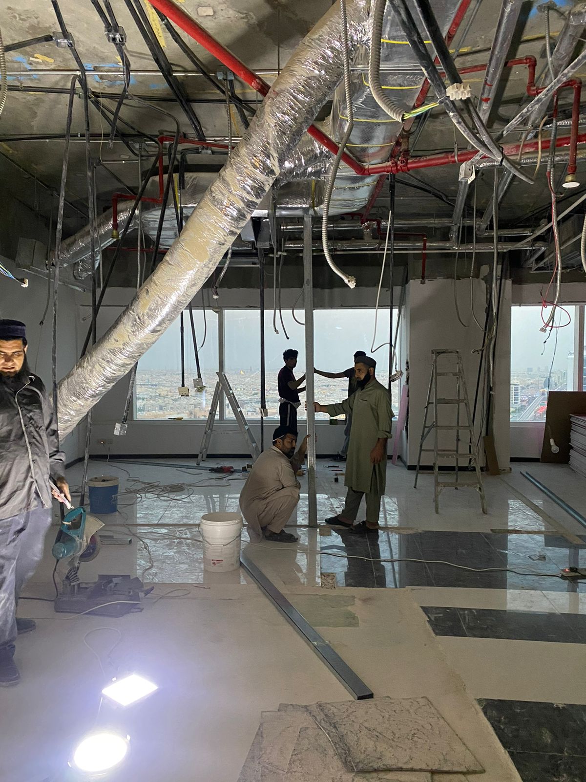 Office fit-out Riyadh in progress – LIG NEX1 remodeling by Hanjin E&T